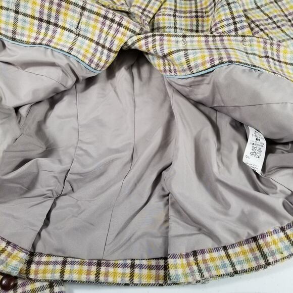 L.L. Bean Teal Lavender Brown Yellow Blue Wool Blend Vintage Blazer Jacket 10 - Picture 4 of 5